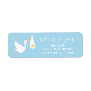Baby Blue Special Delivery Stork Return Address
