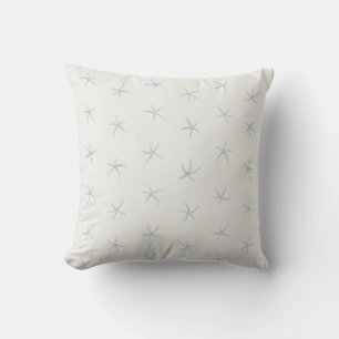 Baby Blue Starfish Pattern OffWhite Cushion