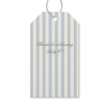 Baby Blue Striped Baby Shower Thank You Tags