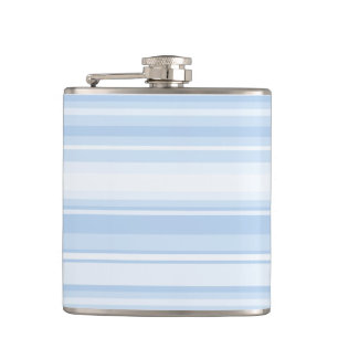Baby blue stripes hip flask