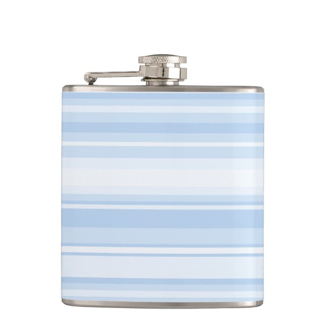 Baby blue stripes hip flask (Front)