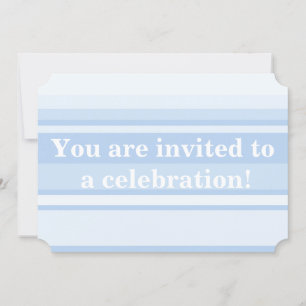 Baby blue stripes simple elegant invitation