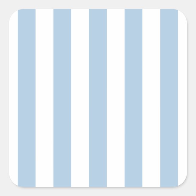 Baby Blue Stripes Square Sticker (Front)