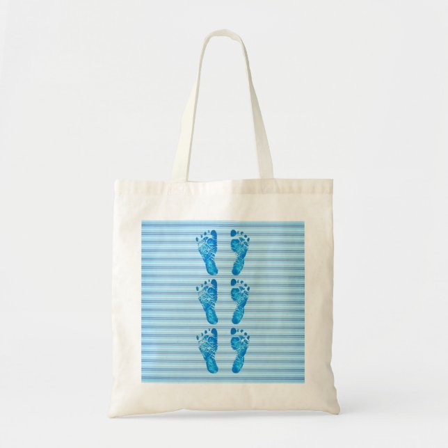 Baby Blue Stripes Tote Bag (Front)