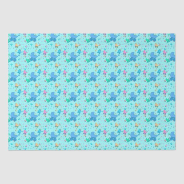 Baby Blue Strollers Wrapping Paper (Front)