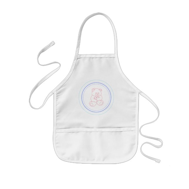 Baby Blue Teddy Kids Apron (Front)