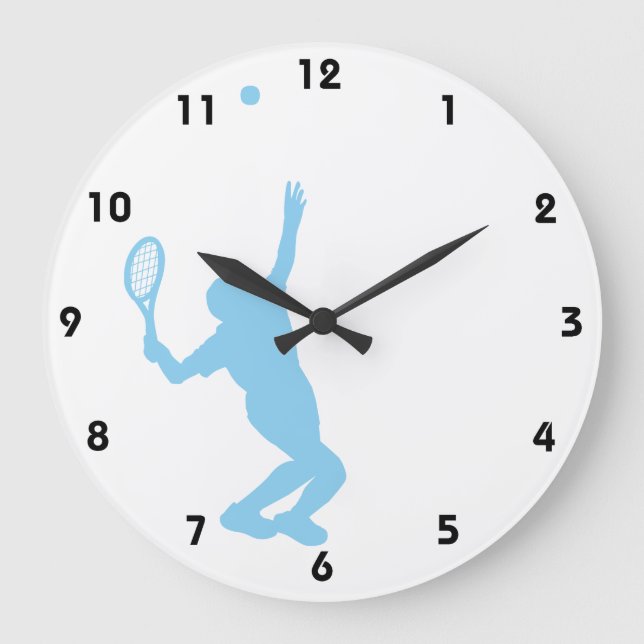 Baby Blue Tennis Large Clock (Front)