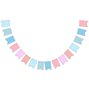 Baby Blue to Candy Floss Pink Gradient Bunting