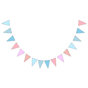 Baby Blue to Candy Floss Pink Gradient  Bunting