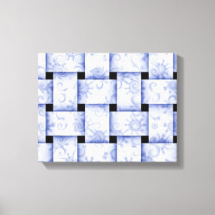 baby blue weave canvas print