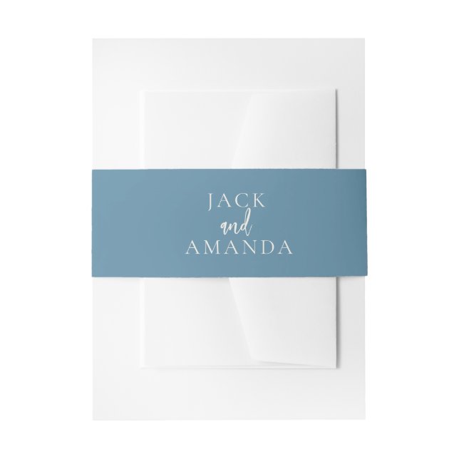 Baby Blue Wedding Invitation Belly Bands Band (Front Example)