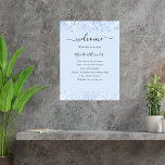 Baby blue wedding program poster<br><div class="desc">A baby blue background decorated with confetti,  sparkles.  Personalise and add your names and wedding details. Black coloured letters.  If you have more text it's possible to reduce the line space.</div>