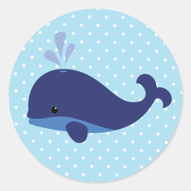 Baby Blue Whale Sticker (Front)