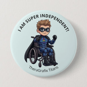 Baby Blue Wheelchair Theo I am Independent Button