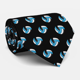 Baby Blue, White and Black Volleyball Tie
