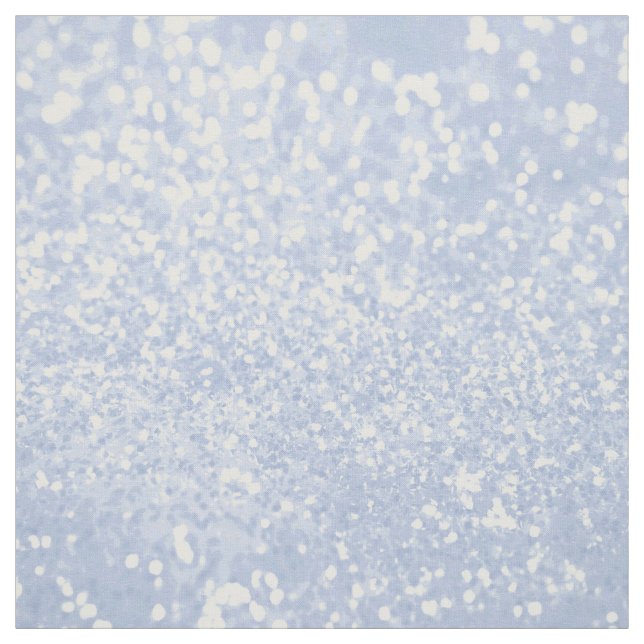 Baby blue white elegant faux glitter pattern fabric (Swatch)