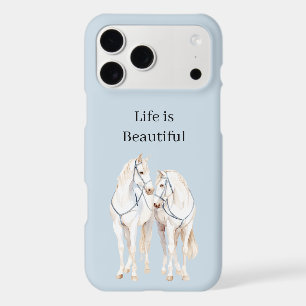 Baby Blue White Horses