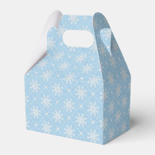 Baby Blue White Snowflake Christmas Pattern Favour Box