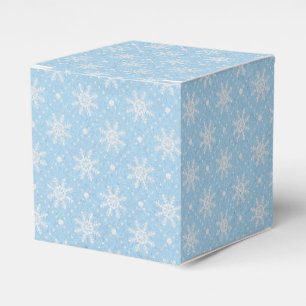 Baby Blue White Snowflake Christmas Pattern Favour Box