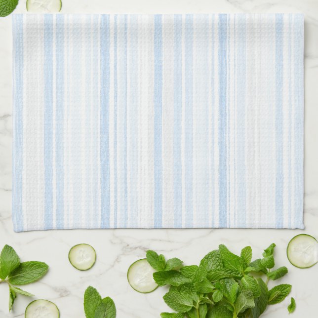 Baby Blue White Stripes Tea Towel (Folded)