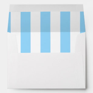 Baby Blue   White Vertical Stripes Lined Envelope