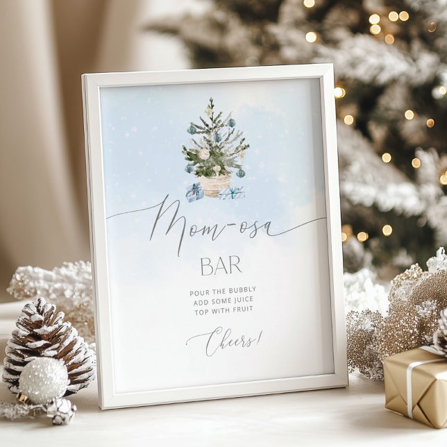 Baby blue Winter Christmas tree mum-osa bar Poster (Creator Uploaded)