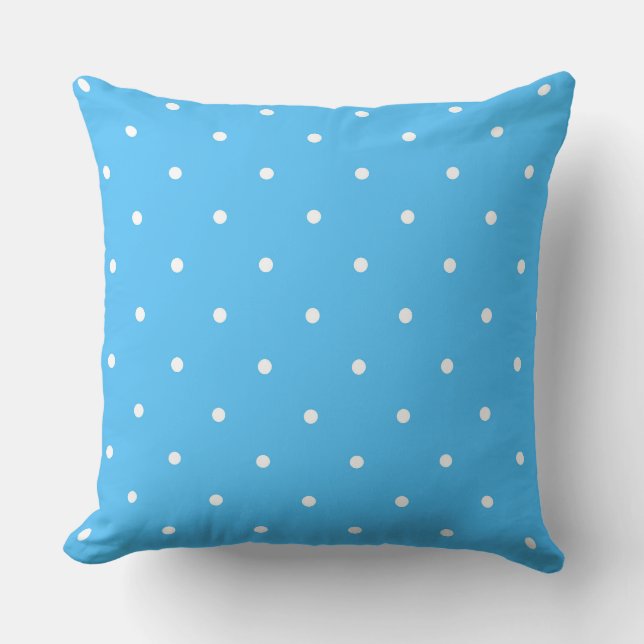 Baby Blue with white dots Cushion (Front)