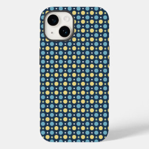 Baby Blue Yellow Polka Dots Pattern Case-Mate iPhone 14 Case