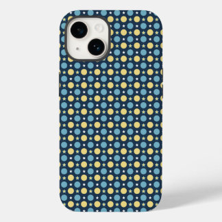 Baby Blue Yellow Polka Dots Pattern iPhone 14 Case
