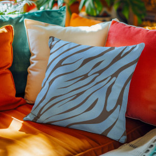Baby Blue Zebra Pattern  Cushion