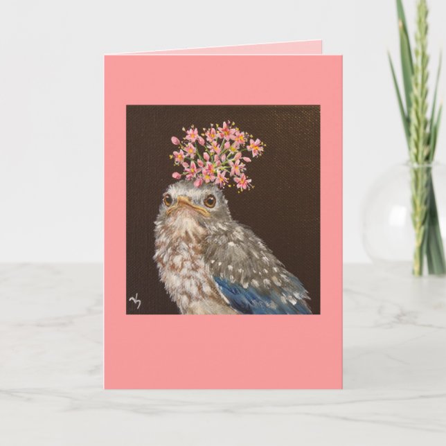 baby bluebird with wild onion card (Front)