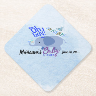 Baby Blues Bash 2-tone blue background Paper Coaster