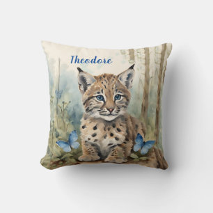 Baby Bobcat Boys Personalised Cushion