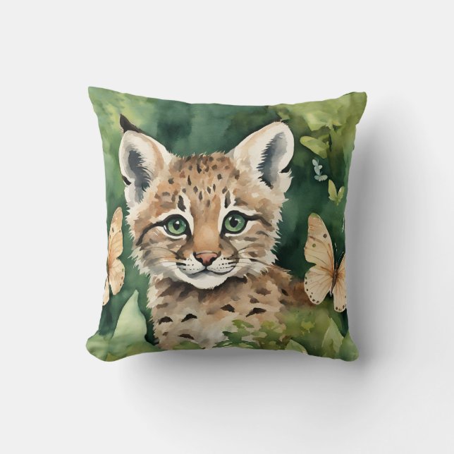 Baby Bobcat Girls  Cushion (Front)