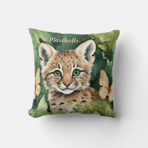 Baby Bobcat Girls Personalised Cushion