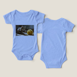 baby bodsuit with a cat <3