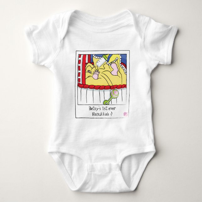 Baby Body Suit/baby with rattle/pink Bodysuit (Front)