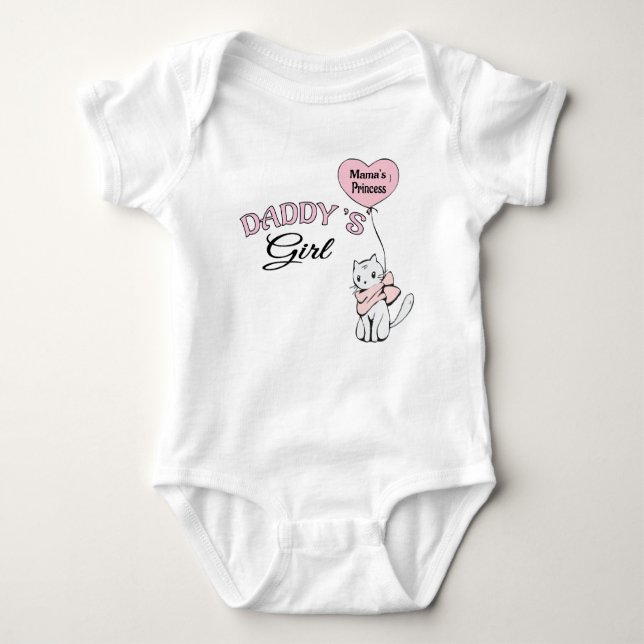 Baby Body Suit: Daddy's Girl Mama's Princess Baby Bodysuit (Front)