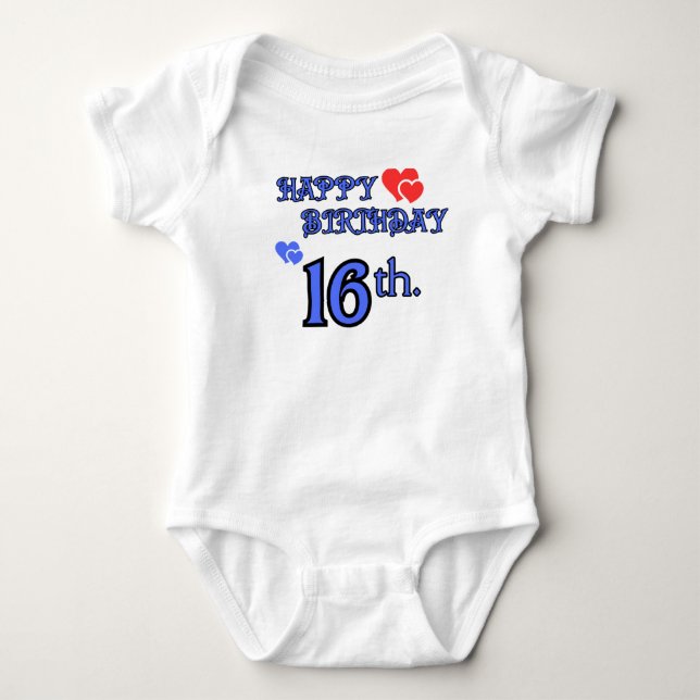 Baby Bodysuit Birthday 16 (Front)