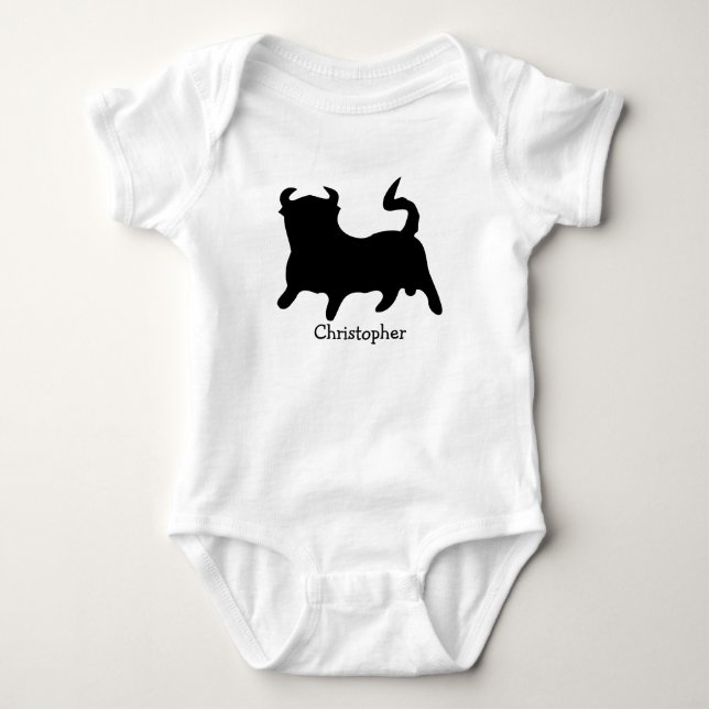 Baby Bodysuit Bull Design (Front)