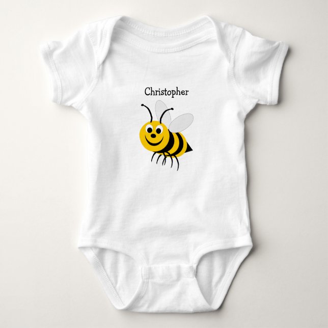 Baby Bodysuit Cute Bee Design (Front)