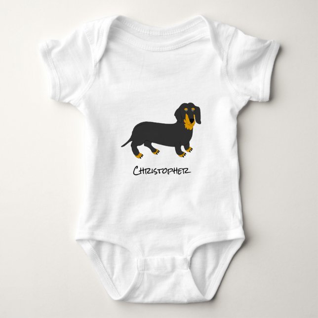 Baby Bodysuit Dachshund Dog Design (Front)