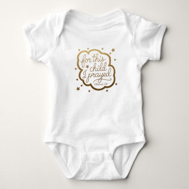 Baby Bodysuit Featuring Bible Verse 1 Samuel 1:27 (Front)