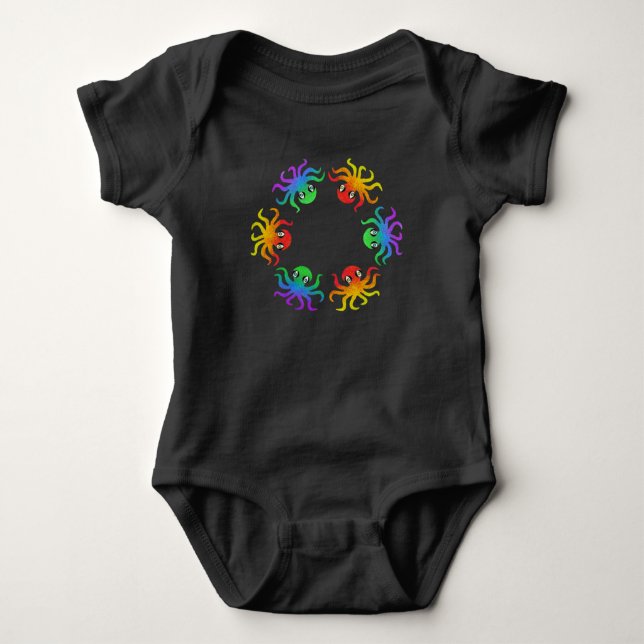 Baby Bodysuit - Gradient Octopus (vivid) (Front)