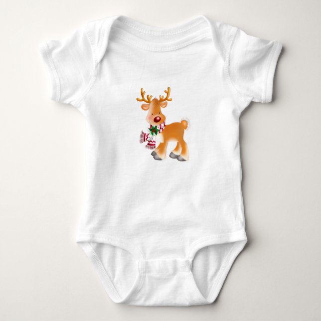 Baby Bodysuit Holiday Rudolph (Front)