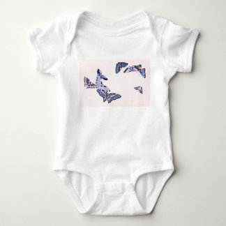 BABY BODYSUIT JAPANESE BUTTERFLIES AND CUSTOM NAME