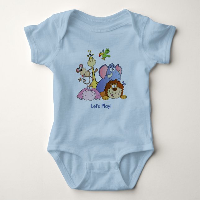 Baby Bodysuit--Jungle Animals Baby Bodysuit (Front)