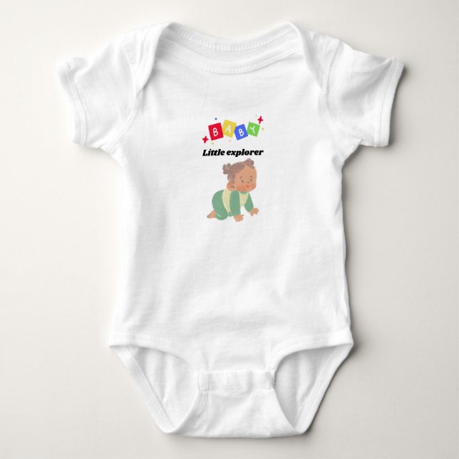 Baby Bodysuit – Little Explorer Adventure Outfit (Front)