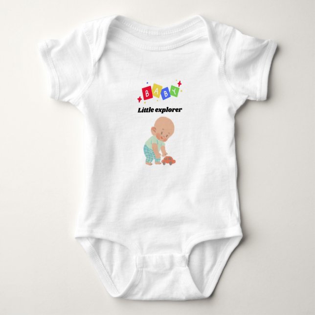 Baby Bodysuit – Little Explorer Adventure Outfit (Front)
