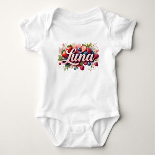 Baby Bodysuit " Luna " Berry Floral Design